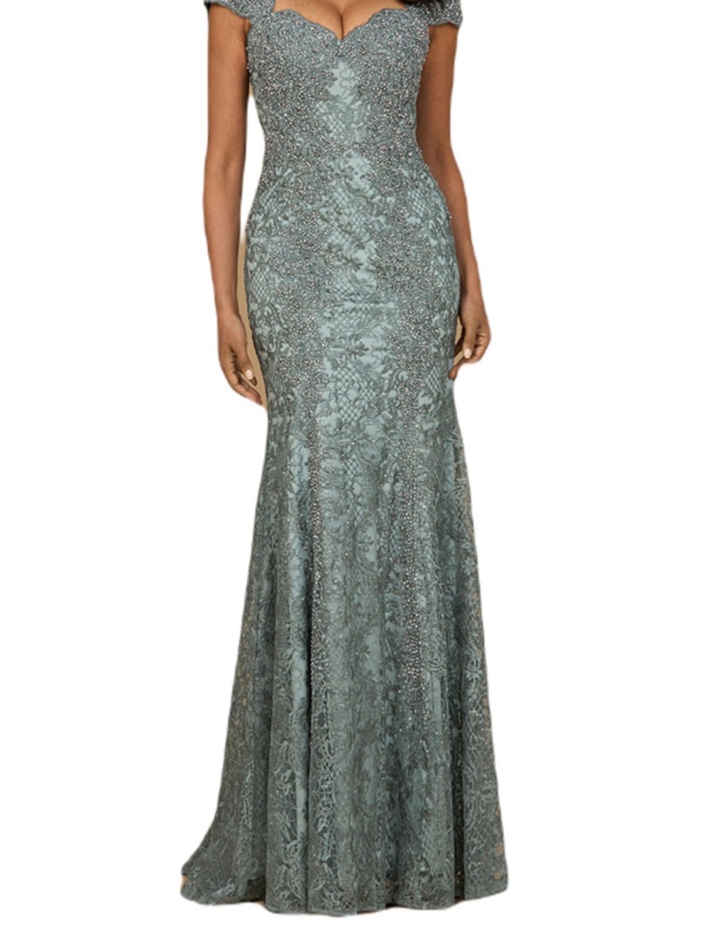 NEW WITH TAGS!!!!! LARA Sage Green Embellished Lace Maxi Dress